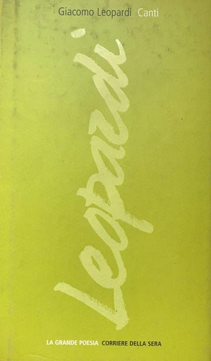 Canti - Giacomo Leopardi - copertina