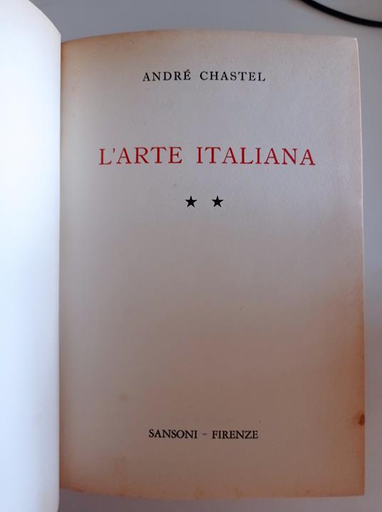 L' arte italiana Vol. 2 - André Chastel - copertina
