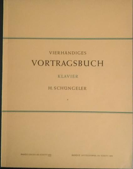 Vierhandges Vortragsbuch - copertina