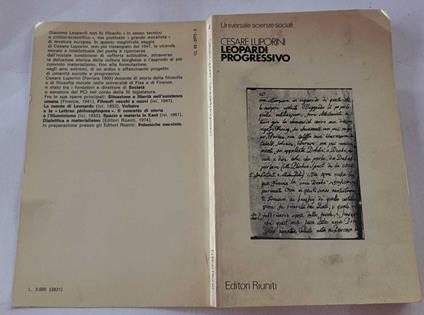 Leopardi progressivo - Cesare Luporini - copertina