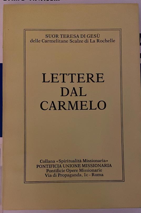 Lettere dal Carmelo - copertina