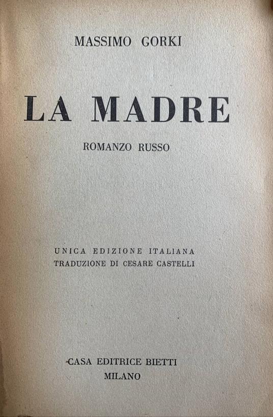 La madre - Maksim Gorkij - copertina