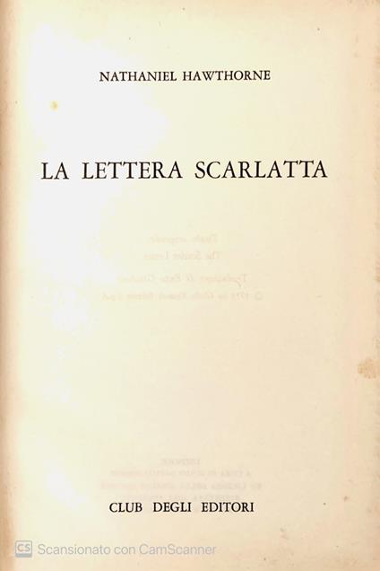 La lettera scarlatta - Nathaniel Hawthorne - copertina