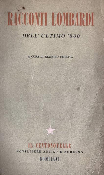 Racconti lombardi dell'ultimo '800 - Giansiro Ferrata - copertina