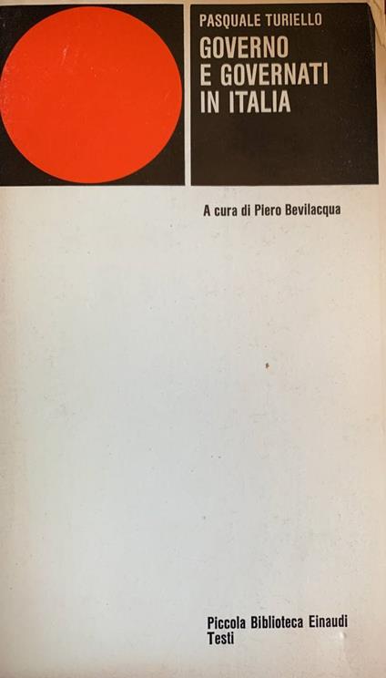 Governo e governati in Italia - Pasquale Turiello - copertina