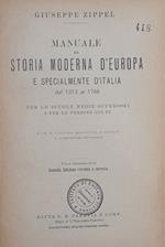 Manuale di storia moderna d'Europa e specialmente d'Italia dal 1313 al 1748