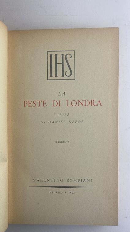 La peste di Londra - DEFOE Daniel,Daniel Defoe - copertina