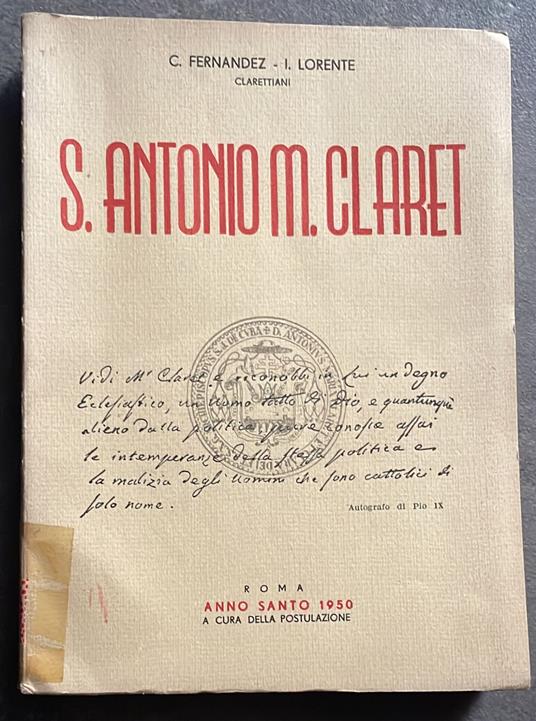 S. Antonio M. Claret. Profili ed istantanee - copertina