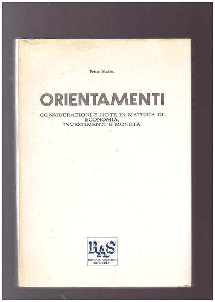 Orientamenti - Pietro Manes - copertina