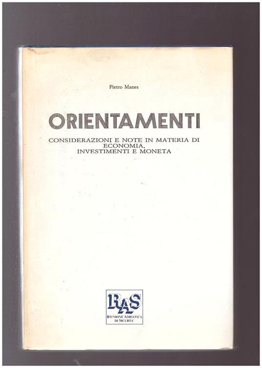 Orientamenti - Pietro Manes - copertina