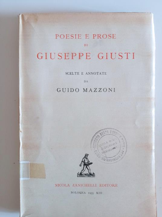 Poesie e prose - Giuseppe Giusti - copertina