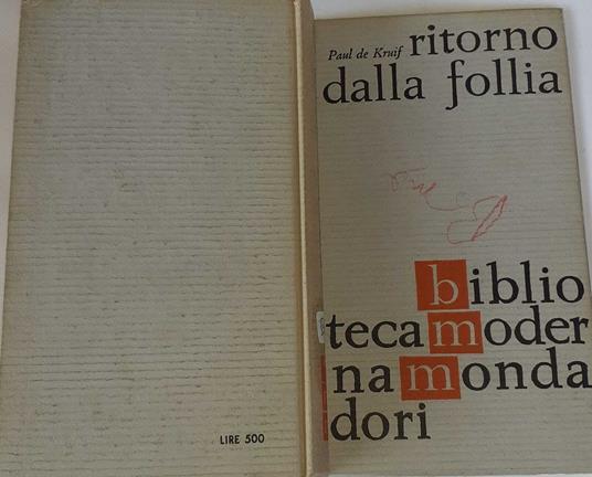 Ritorno dalla follia - Paul De Kruif - copertina