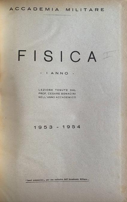 Fisica. I anno 1953-1954 - copertina
