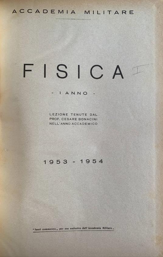 Fisica. I anno 1953-1954 - copertina