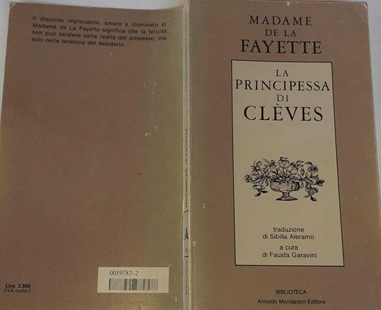La principessa di Cleves - M. Madeleine La Fayette - copertina