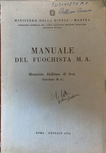 Manuale del fuochista m. a - copertina
