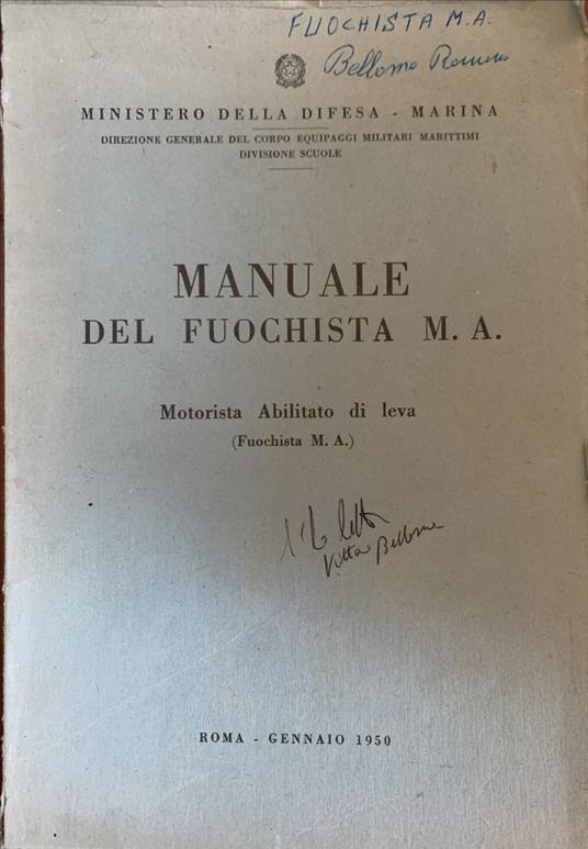 Manuale del fuochista m. a - copertina