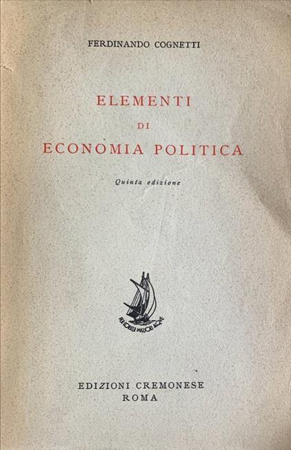 Elementi di economia politica - Ferdinando Cognetti - copertina