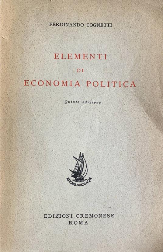 Elementi di economia politica - Ferdinando Cognetti - copertina