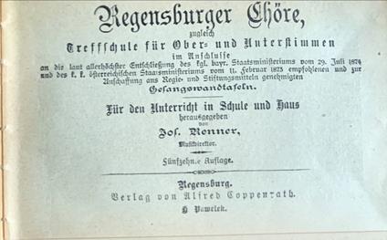 Regensburger Chore - copertina