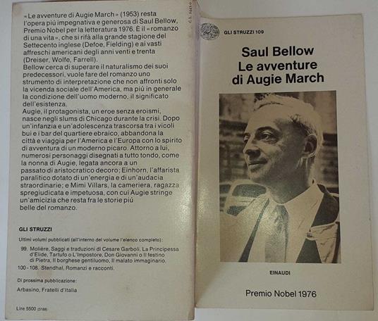 Le avventure di Augie March - Saul Bellow - copertina