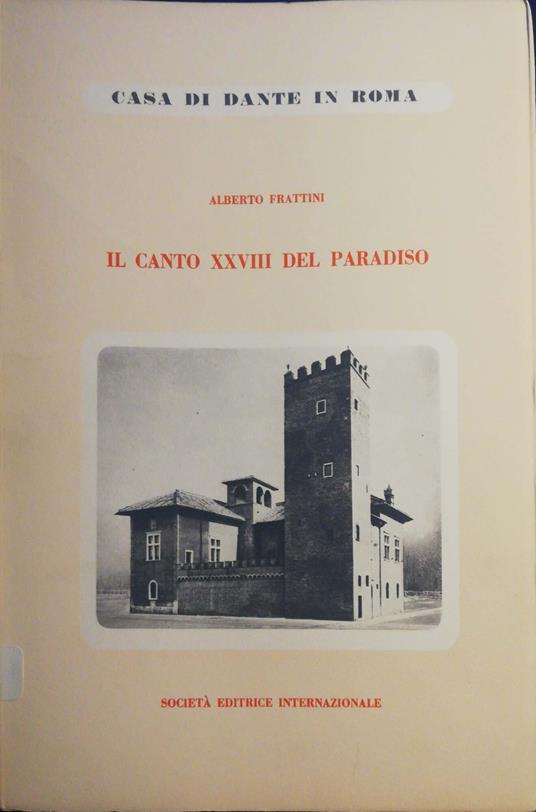 Il canto XXVIII del Paradiso - Alberto Frattini - copertina