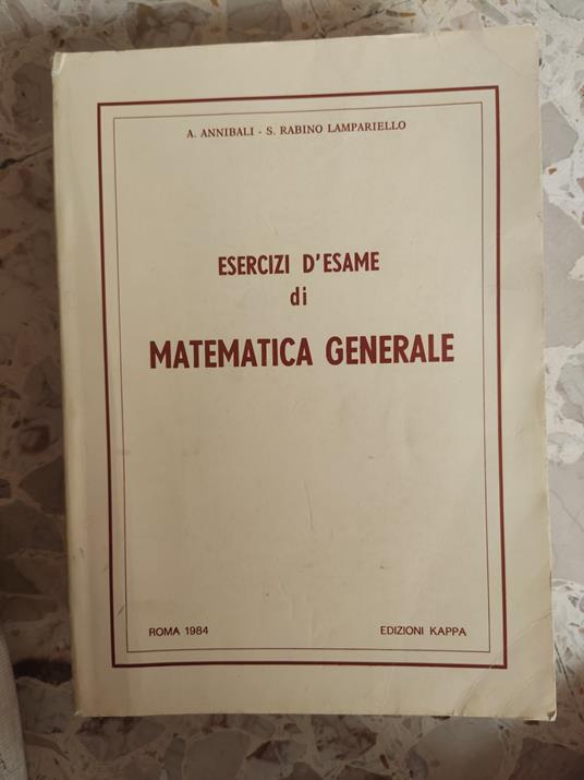 Esercii d'esame di matematica generale - copertina