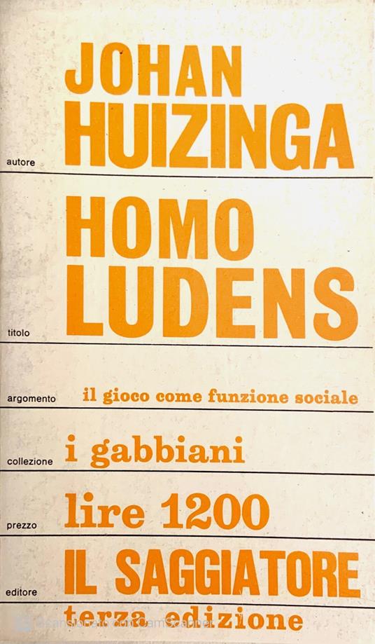 Homo Ludens - Johan Huizinga - copertina