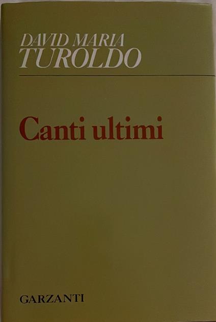 Canti ultimi - David Maria Turoldo - copertina