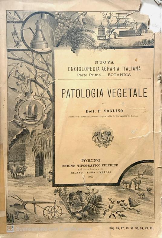 Patologia vegetale. Parte prima - copertina