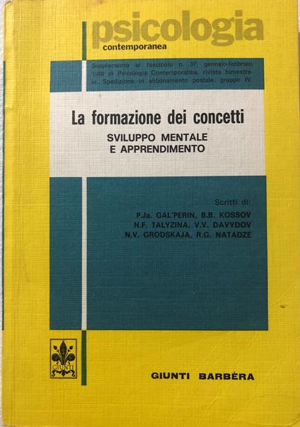 La formazione dei concetti. Sviluppo mentale e apprendimento - copertina
