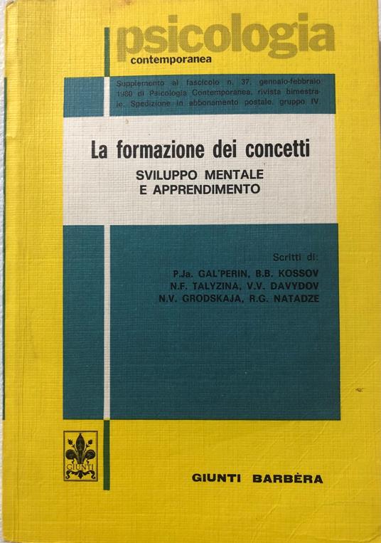 La formazione dei concetti. Sviluppo mentale e apprendimento - copertina
