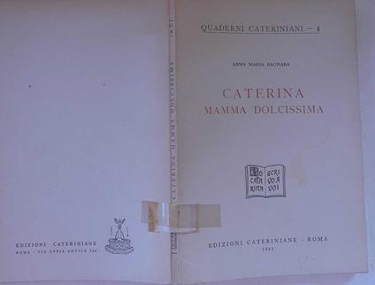Caterina mamma dolcissima - copertina