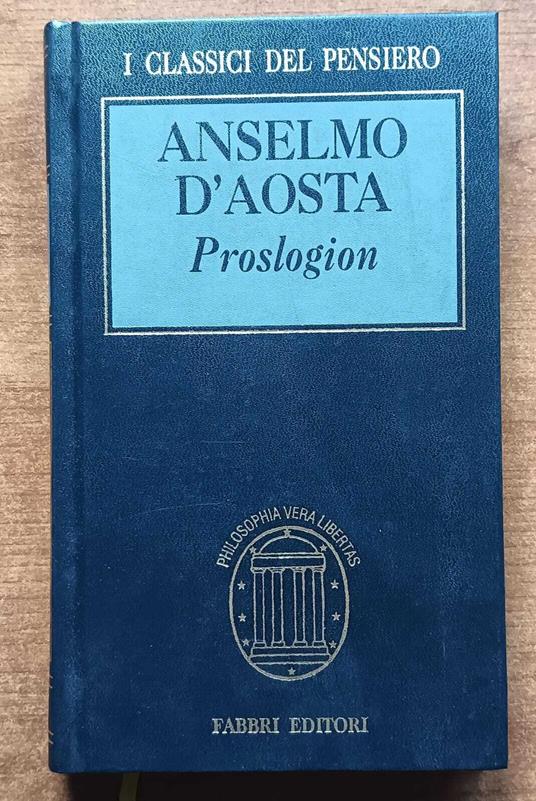 Proslogion - d'Aosta Anselmo - copertina