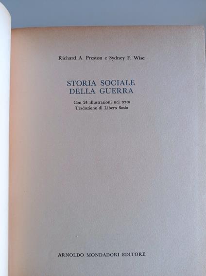 Storia sociale della guerra - copertina
