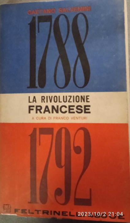 La Rivoluzione Francesce - Franco Venturi - copertina