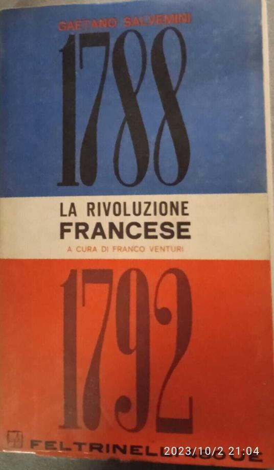 La Rivoluzione Francesce - Franco Venturi - copertina
