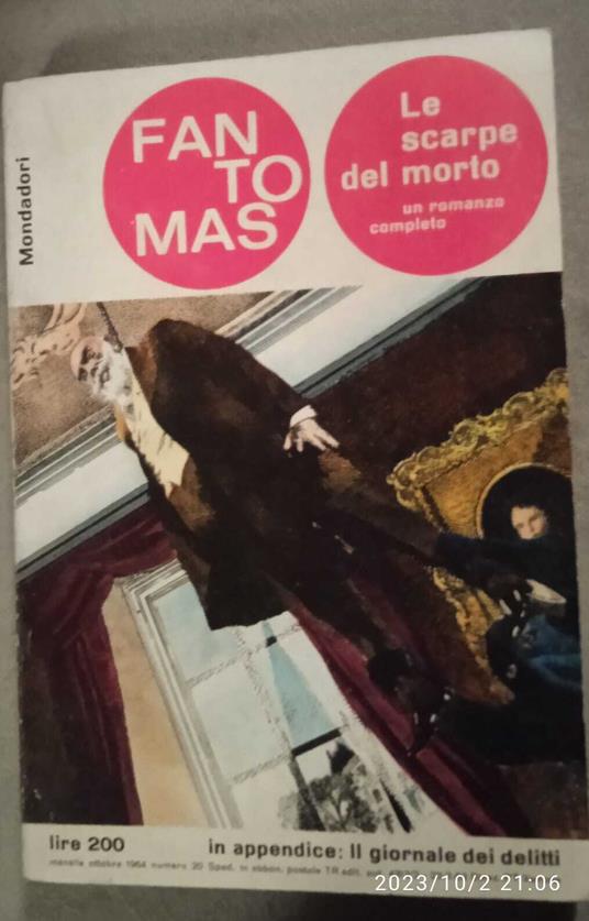 Fantomas le scarpe del morto - copertina
