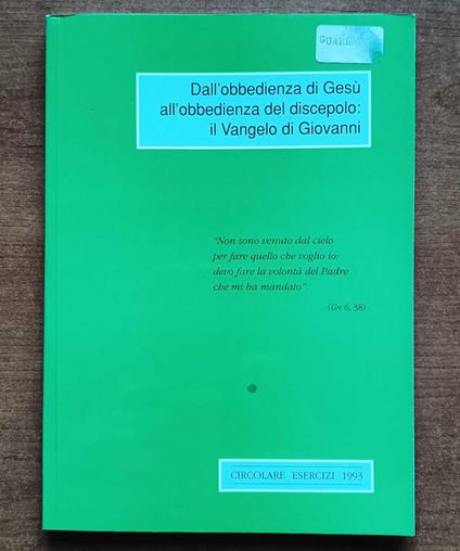 Dall'obbedienza di Gesù - copertina