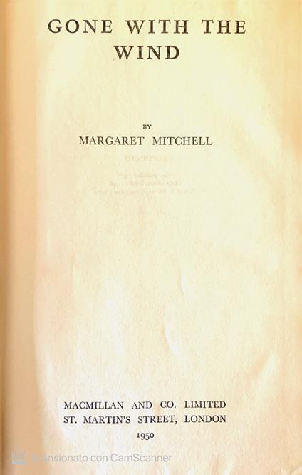 Gone with the wind - Margaret Mitchell - copertina