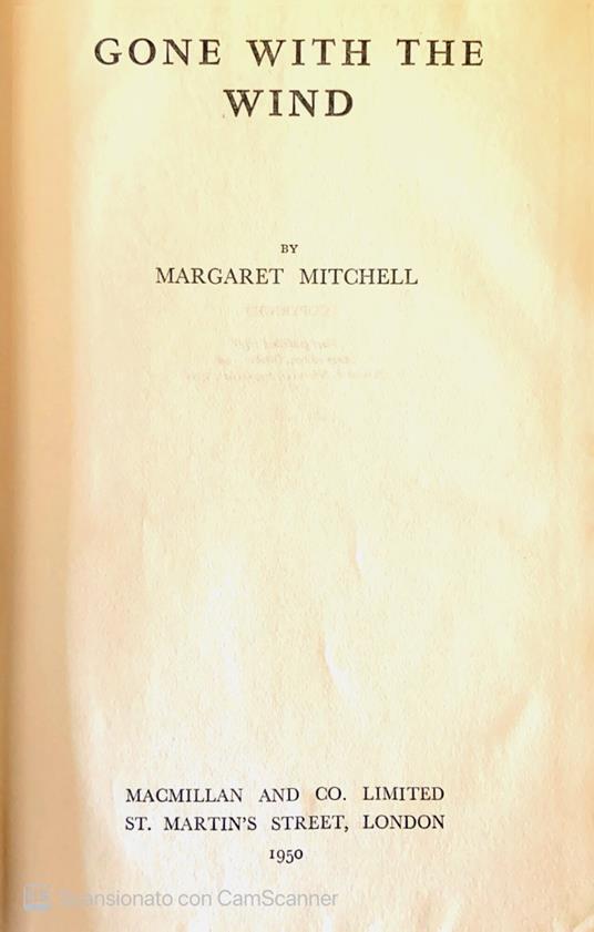 Gone with the wind - Margaret Mitchell - copertina