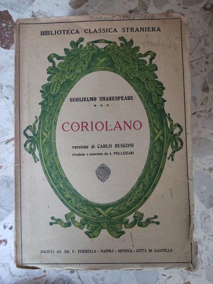 Coriolano - William Shakespeare - copertina