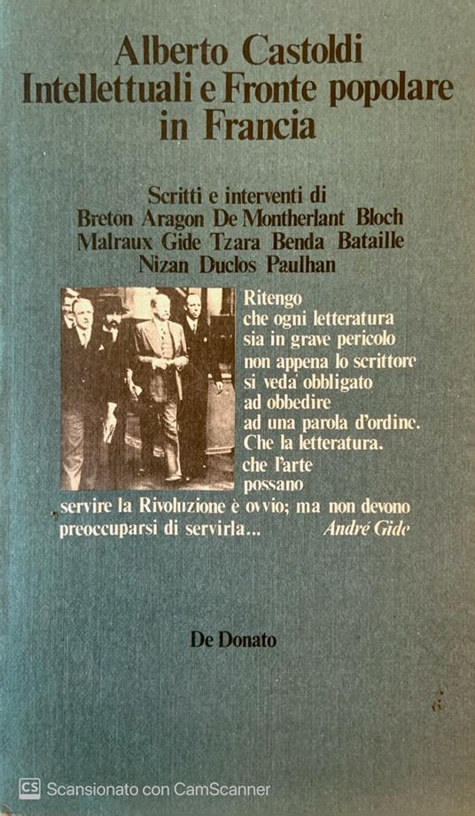 Intellettuali e fronte popolare in Francia - Alberto Castoldi - copertina