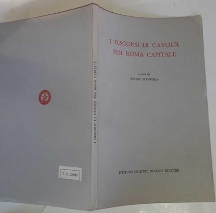 I discorsi di Cavour per Roma capitale - copertina