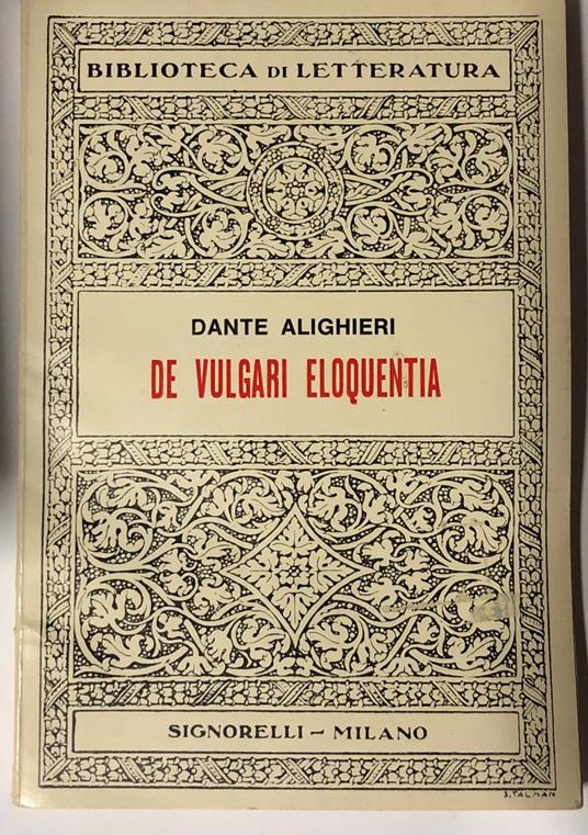De Vulgari Eloquentia - Dante Alighieri - copertina
