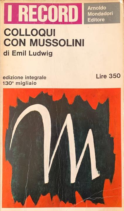 Colloqui con Mussolini - Emil Ludwig - copertina