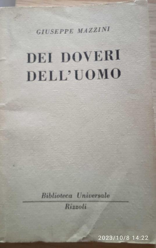 Dei doveri dell'uomo - Giuseppe Mazzini - copertina