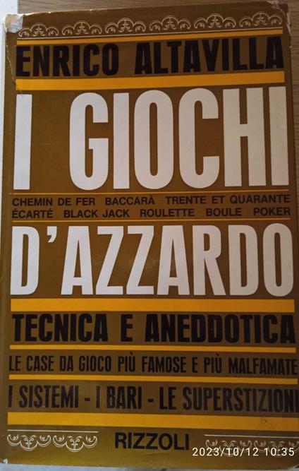 I giochi d'azzardo - Enrico Altavilla - copertina