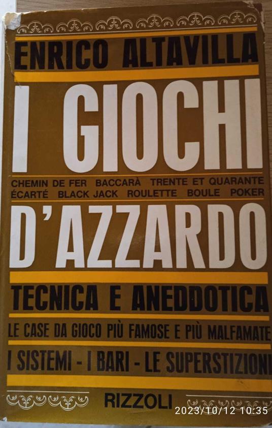 I giochi d'azzardo - Enrico Altavilla - copertina