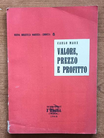Valore, prezzo e profitto - Karl Marx - copertina
